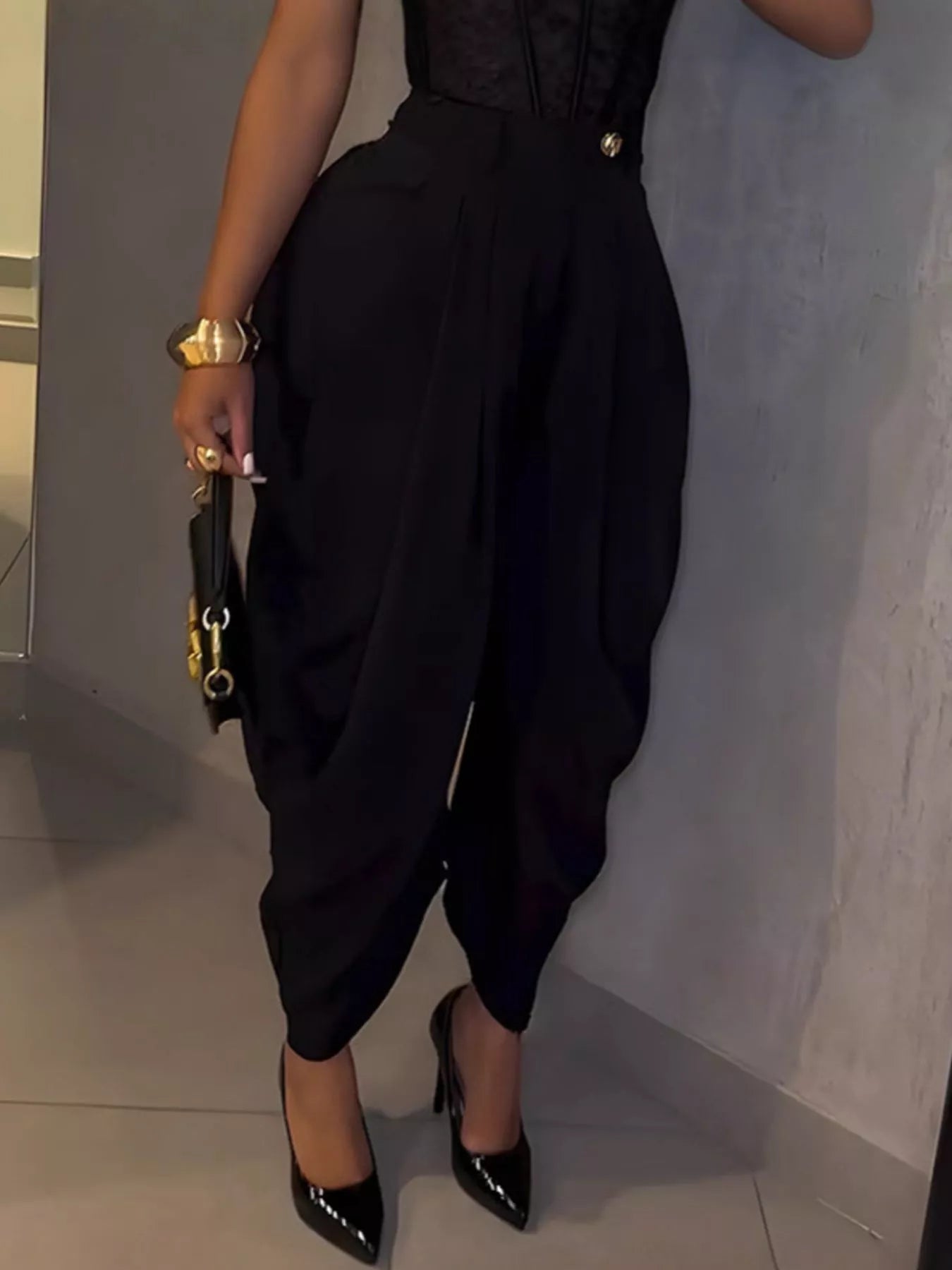 High-Waisted Wide Leg Pleated Pants