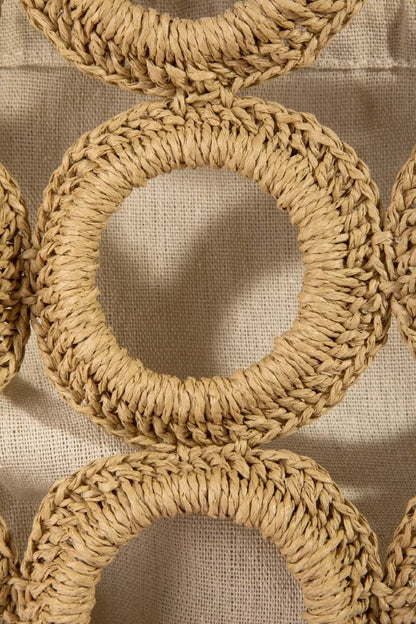 Fame Straw Round Pattern Hand Bag