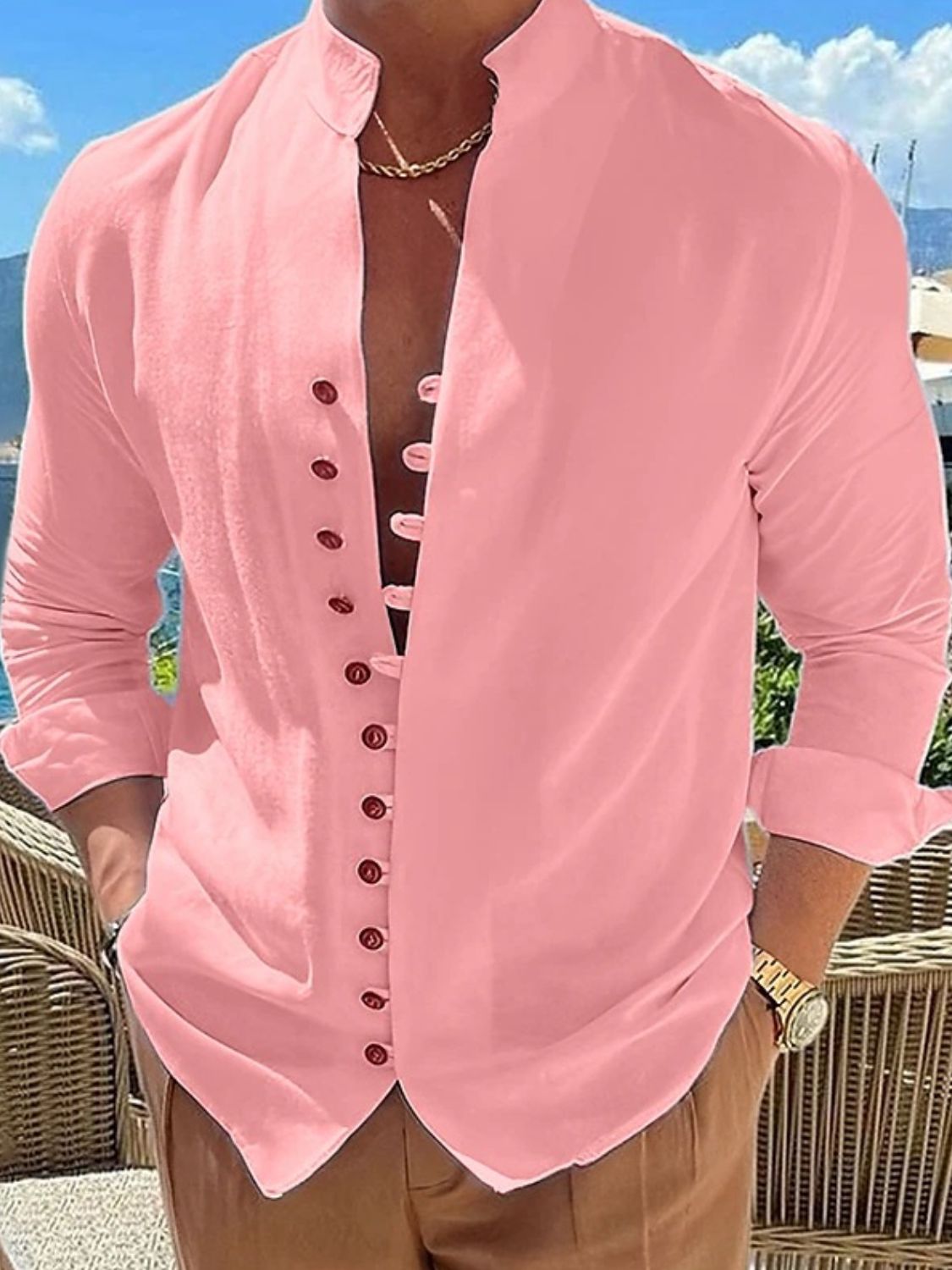 Men's Full Size Long Sleeve Shirt