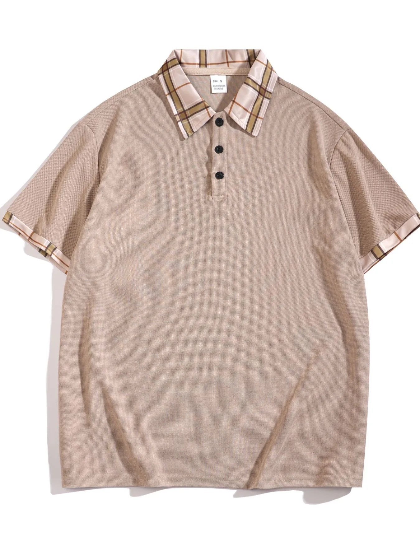 Men's Classic Plaid Collar Polo and Shorts Set