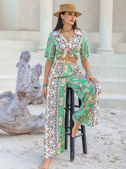 Floral Printed Pants Set