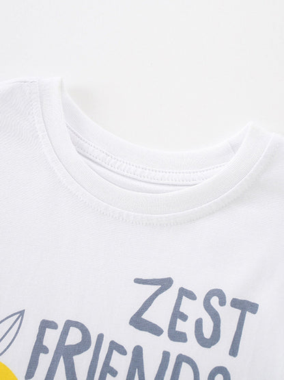 Children's Graphic Tee & Striped Shorts Set