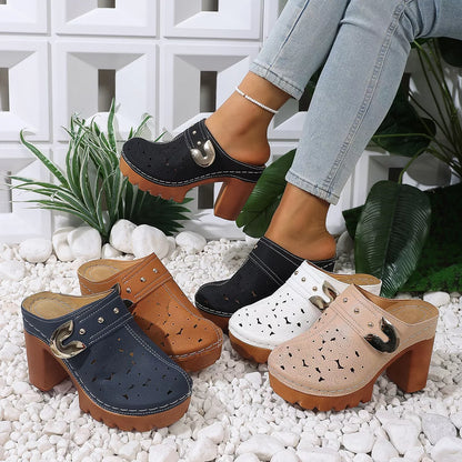 Round Toe Block Heels Sandals