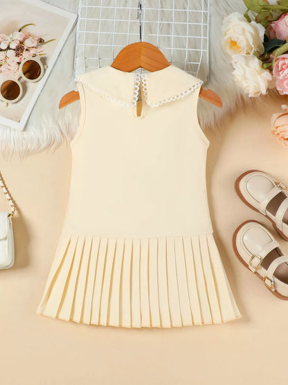 Children's Bow-Accented Pleated Dress
