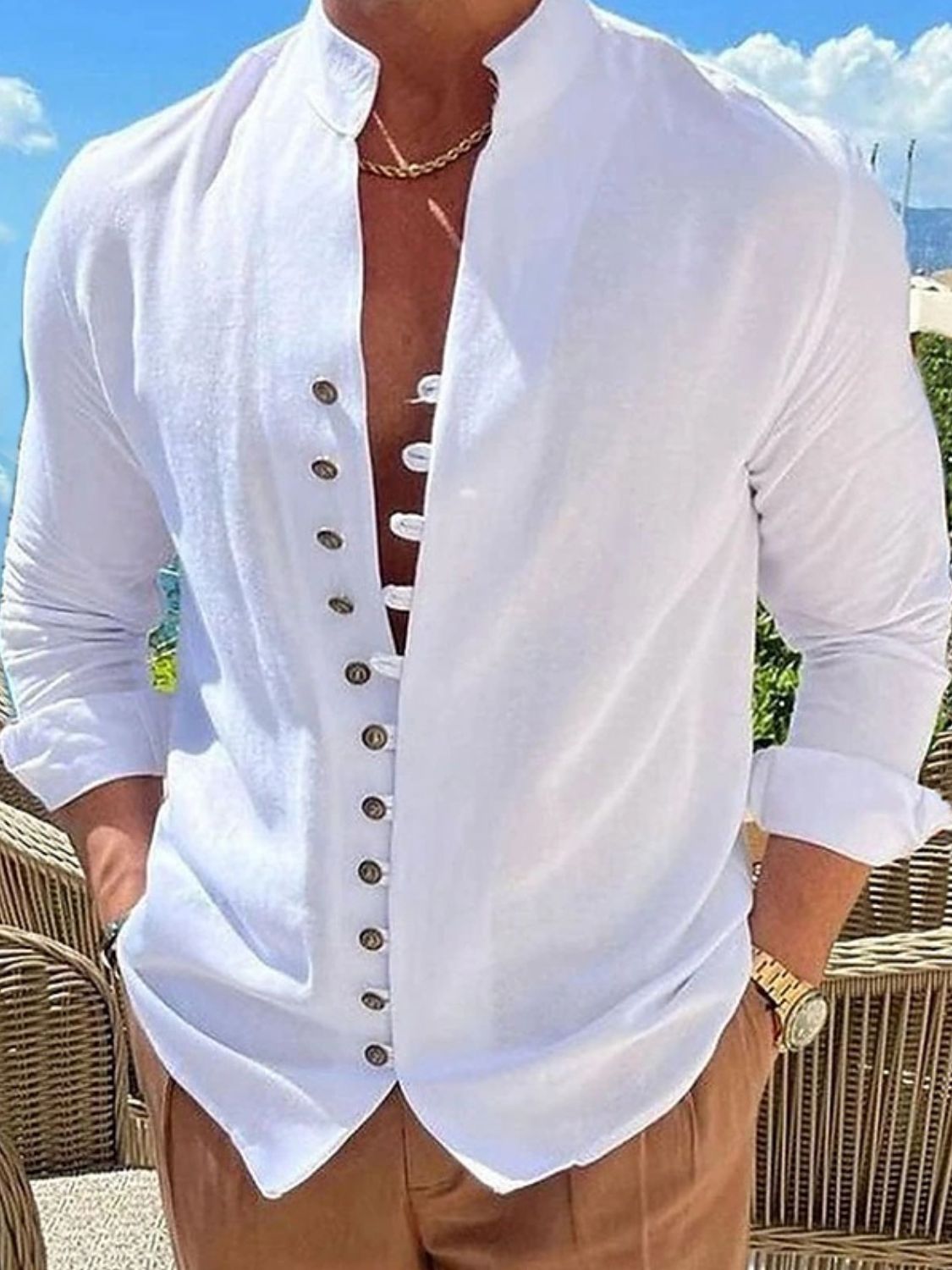 Men's Full Size Long Sleeve Shirt