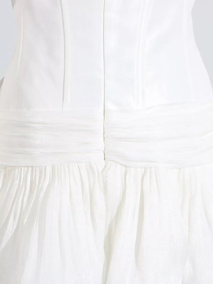 Ruffle Balloon Sleeve Mini Dress
