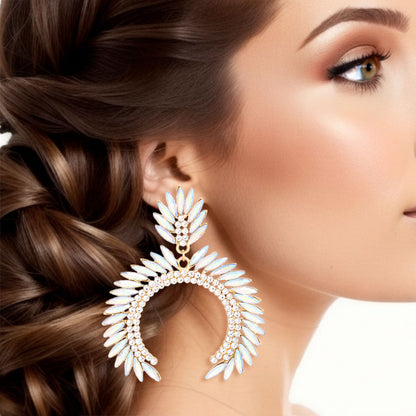 Large drop Arch Statement Earrings