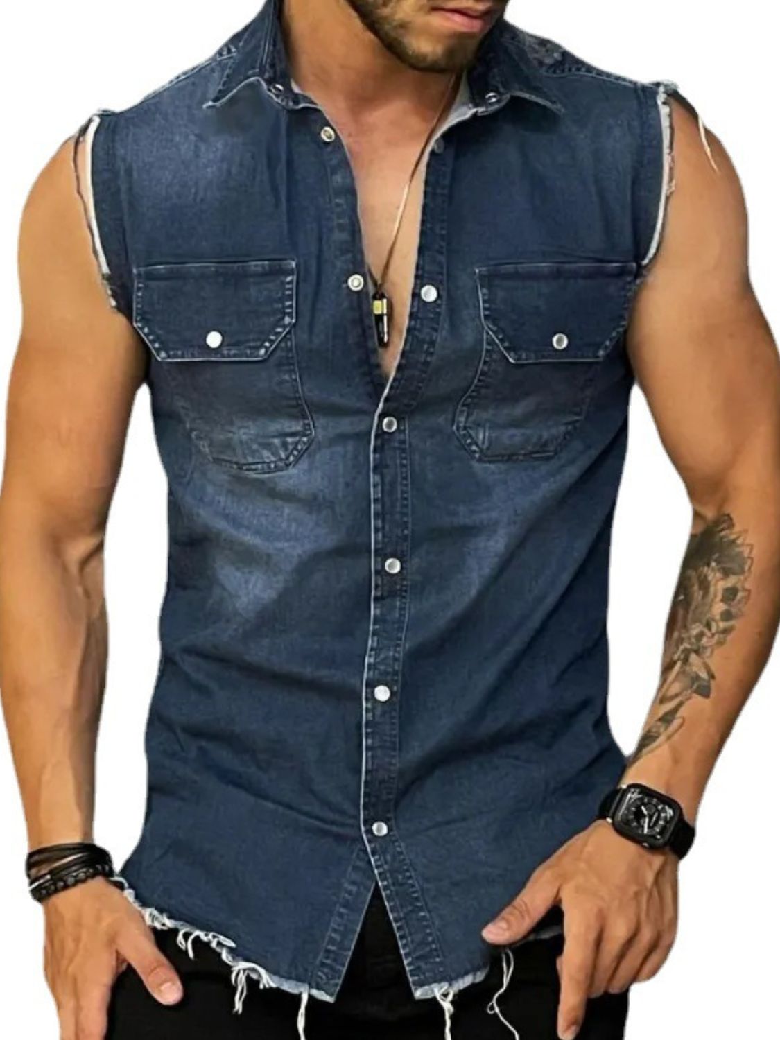 Men's Sleeveless Denim Shirt