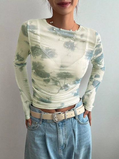 Floral Print Long Sleeve T-Shirt
