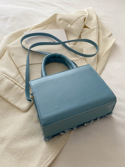 Raw Hem Denim Handbag - MONLANE