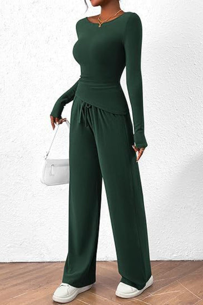Long Sleeve Top Pants Set - MONLANE