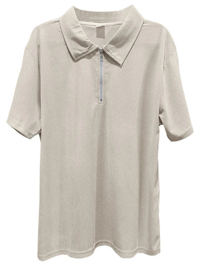 Men's Quarter Zip Short Sleeve Polo and Pants Set