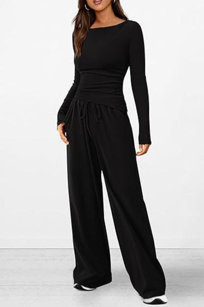 Long Sleeve Top Pants Set - MONLANE