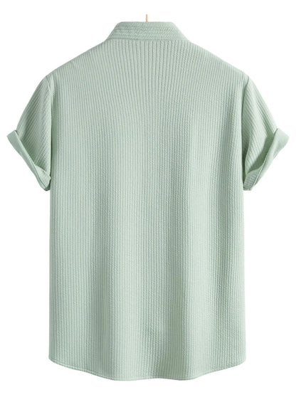Men's Ribbed Short Sleeve Shirt and Shorts Set