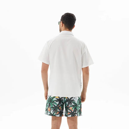 Men's Printed Short Sleeve Shirt and Shorts Set