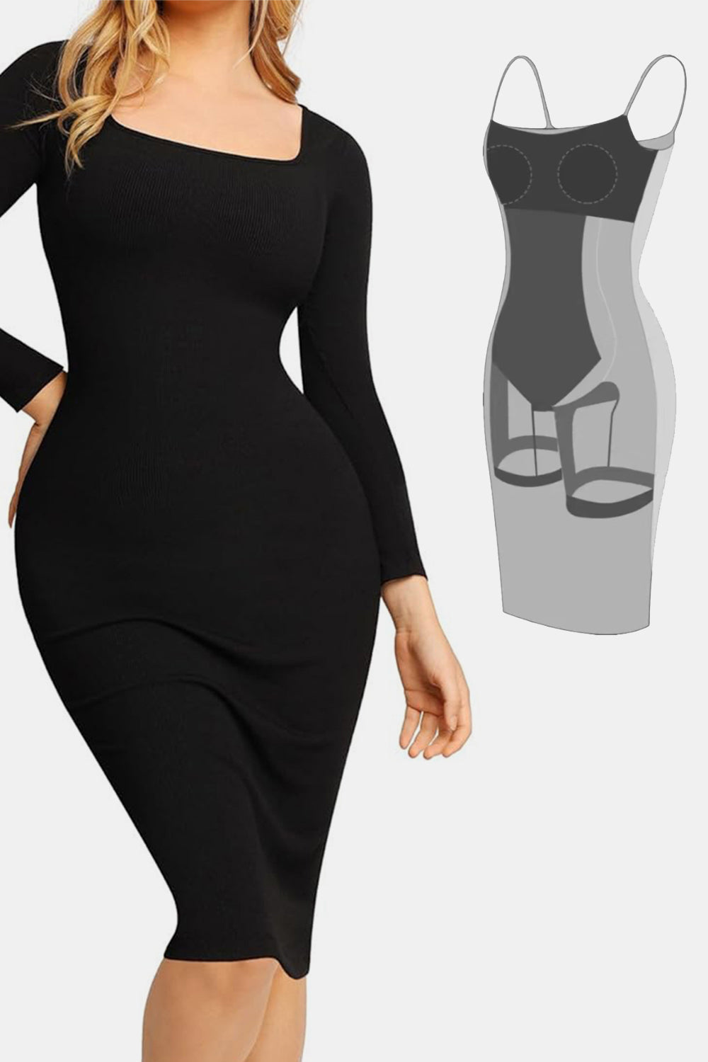 Full Size Built-In Shapewear Dress - MONLANE