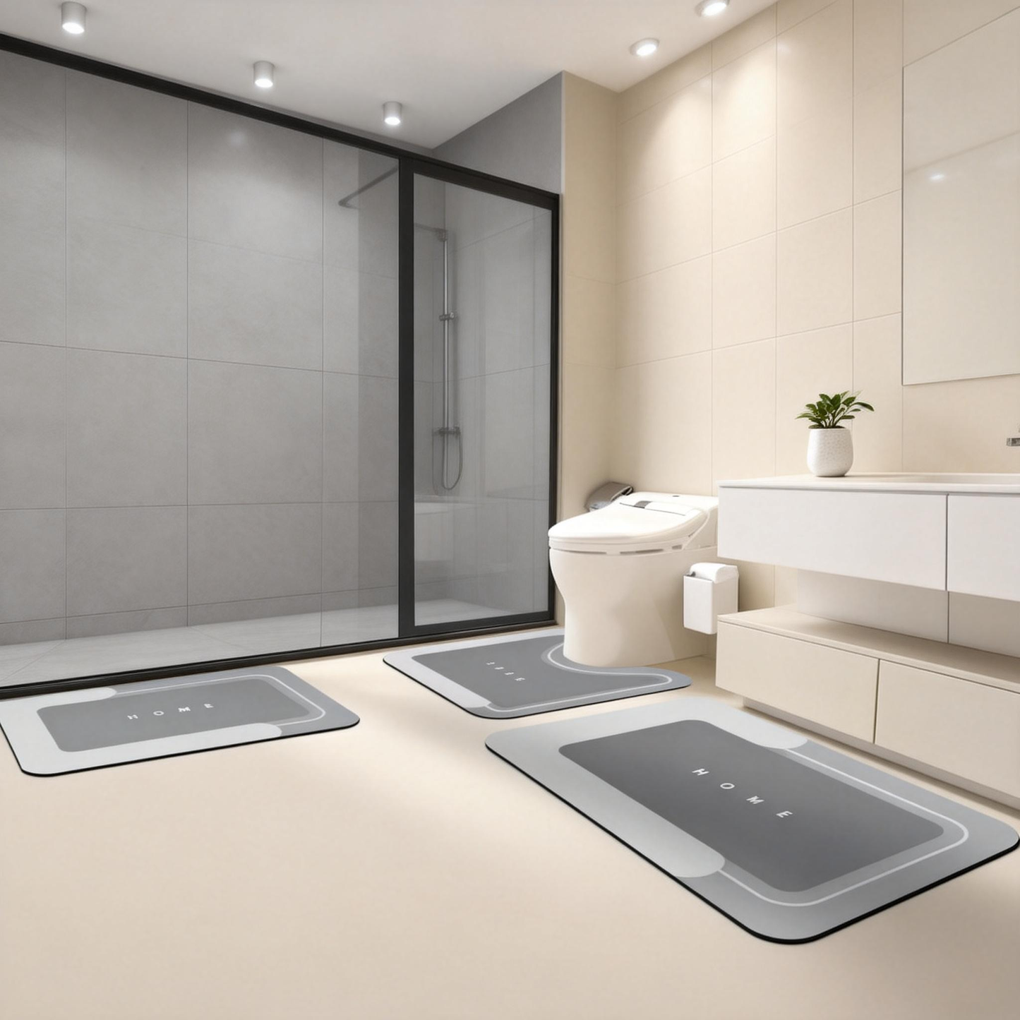 3PCS Absorbent Bath Mat Magic Rug Sets