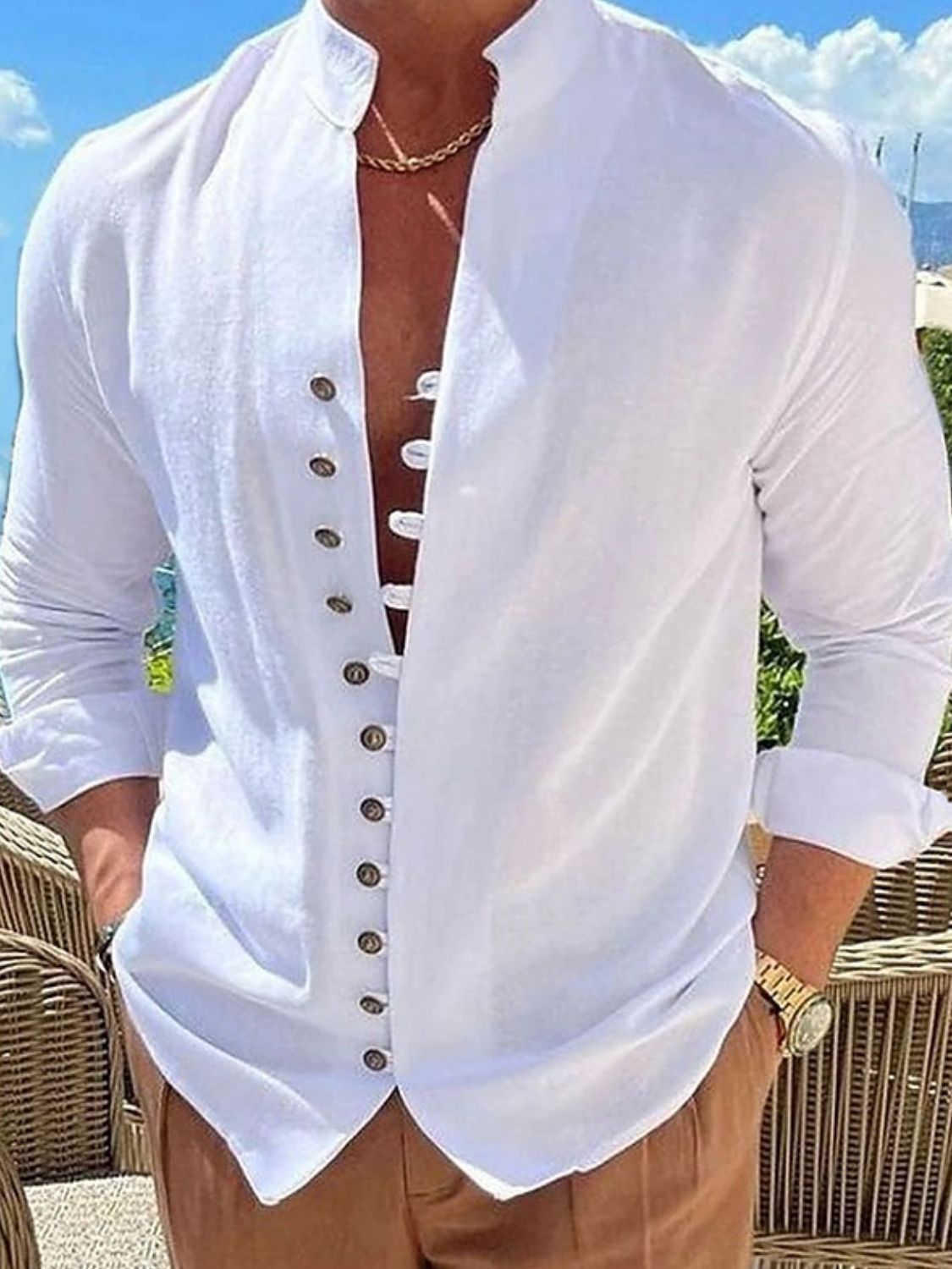 Men's Full Size Long Sleeve Shirt