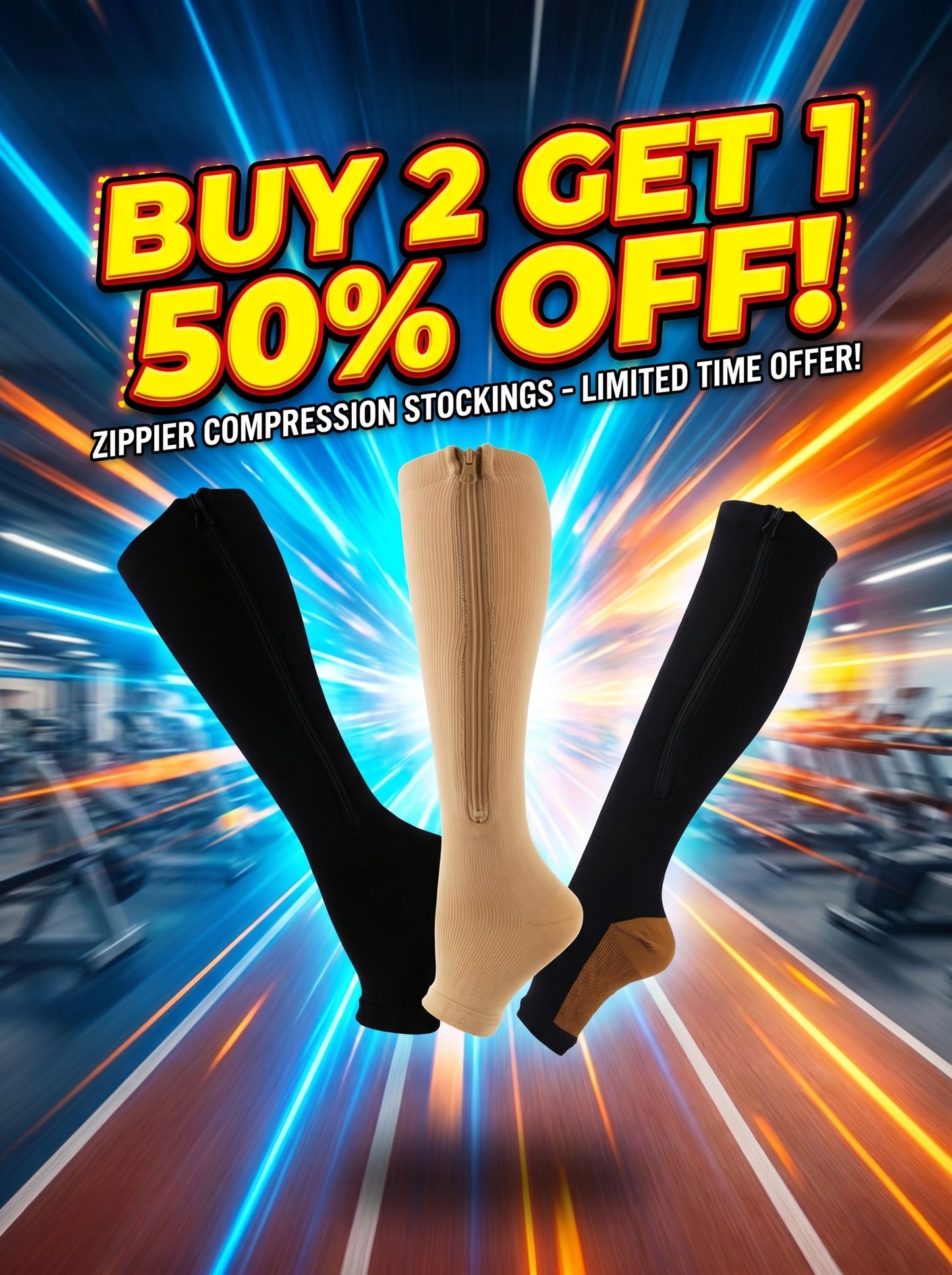 1 Pair zippier Compression Stockings