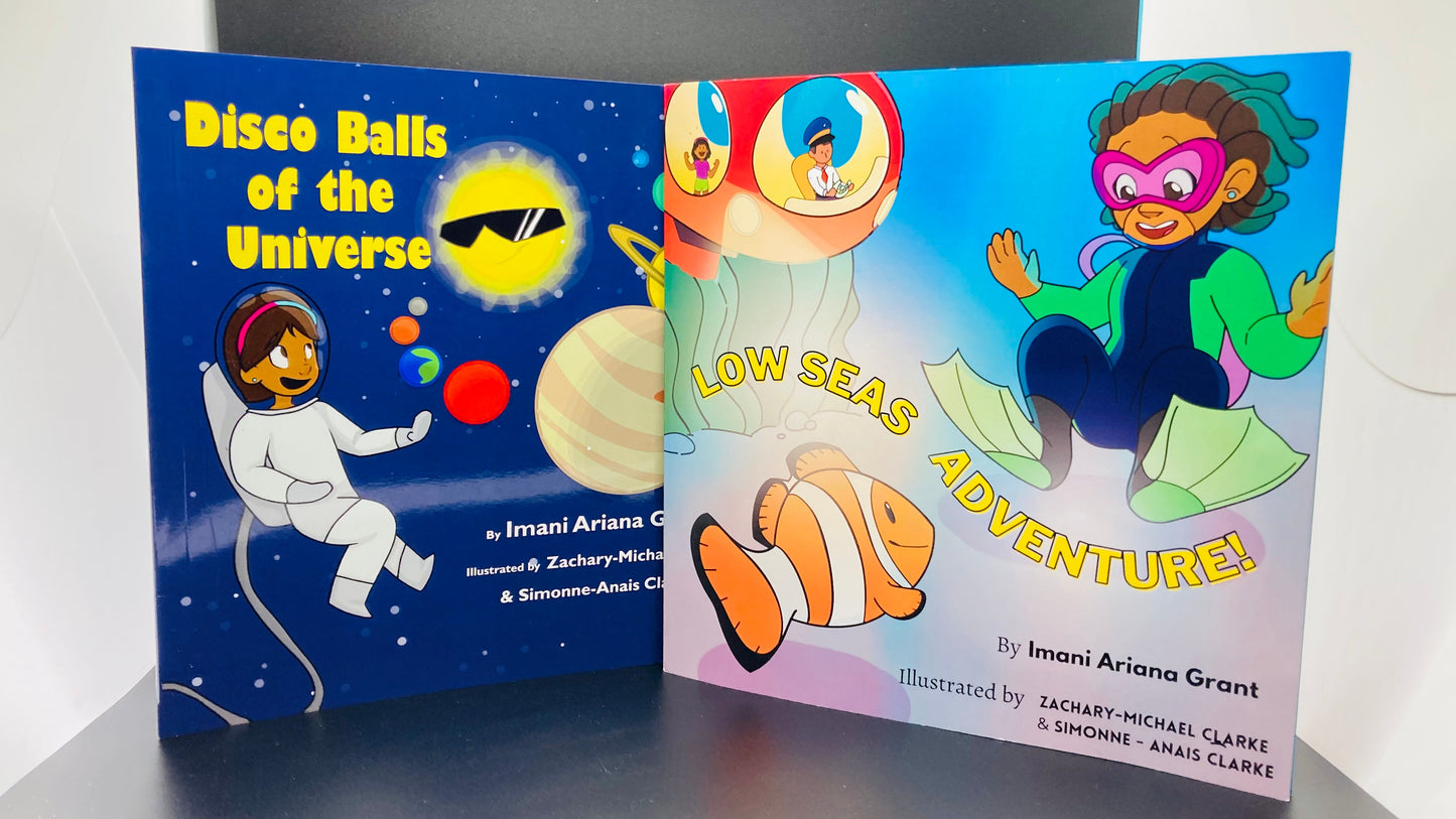 Imani Book bundle (Disco Balls Of The Universe & Low Seas Adventure) Children's Science Book - MONLANE