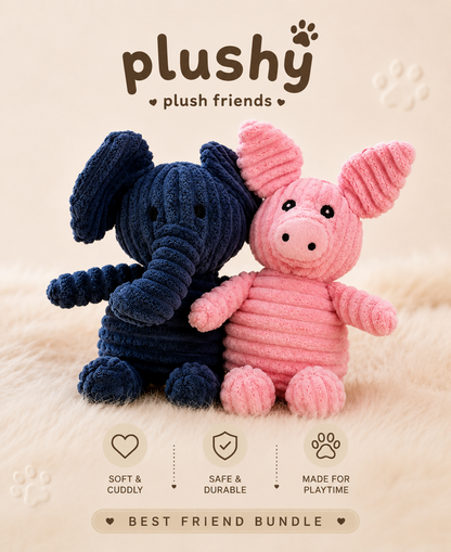 Plushy Friends Squeaky Pet Toys
