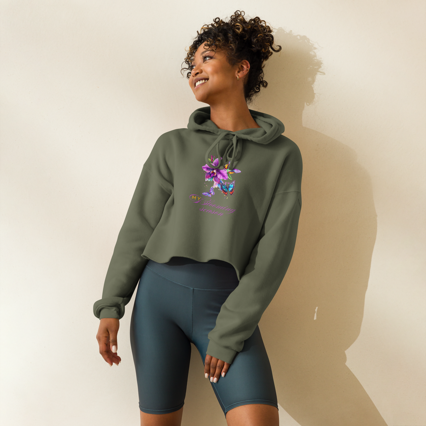 womens-cropped-hoodie-military-green-front-680d8e9b6714d